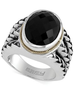 Balissima by Effy Onyx Braid Ring in 18k Gold and Sterling Silver (8 1