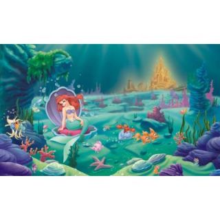 Littlest Mermaid Chair Rail Prepasted Mural 6 ft. x 10. ft. Ultra strippable Wall Applique US ONLY JL1224M