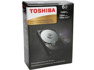 TOSHIBA X300 HDWE160XZSTA 6TB 7200 RPM 128MB Cache SATA 6.0Gb/s 3.5" Desktop Internal Hard Drive Retail Kit