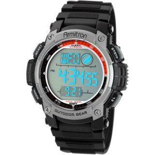 Armitron Men's Gray Bezel Chronograph Watch, Black Resin Strap