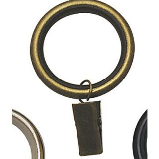 Versailles Home Fashions Titan EX Clip Curtain Ring (Set of 7); Antique Brass