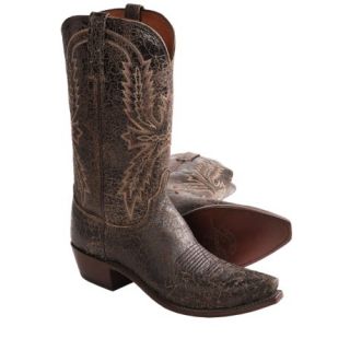 Lucchese Crackle Leather Western Boots (For Men) 6303Y