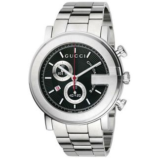 Gucci 101 G Mens Round Steel Chronograph Watch   11765962  