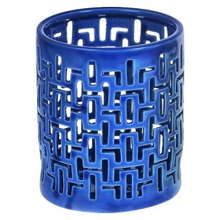 Blue Cut Out Ceramic Votive Candleholder