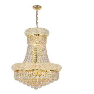 Worldwide Lighting Empire 8 Light Polished Gold and Clear Crystal Chandelier W83030G16