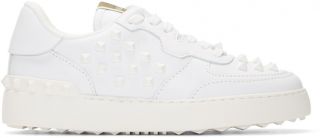 Valentino White Rock B Low Top Sneakers