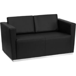 Flash Furniture Hercules Trinity Series Leather Love Seat, Black