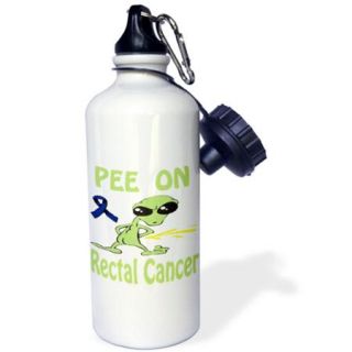 3dRose Super Funny Peeing Alien Supporting Causes For Rectal Cancer, Sports Water Bottle, 21oz