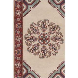 Chandra Rugs Allie Hand Tufted Wool Cream/Red Area Rug