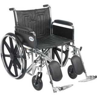 Drive Medical Sentra EC Heavy Duty Wheelchair, Detachable Full Arms, Elevating Leg Rests, 22" Seat