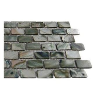 Splashback Tile Pitzy Brick Donegal Gray Pearl Glass Tile Mini Brick Pattern Glass Floor and Wall Tile   3 in. x 6 in. Tile Sample R3D4