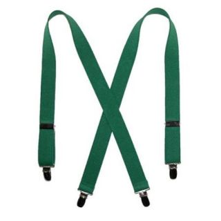 CTM&#174; Infants Elastic Clip End 1 Inch Solid Suspenders, Green