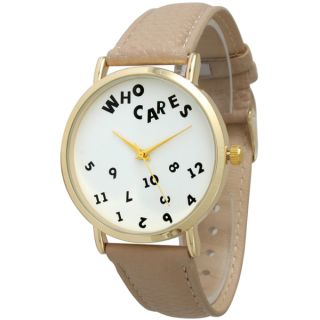 Olivia Pratt Womens Who Cares Faux Leather Band Watch