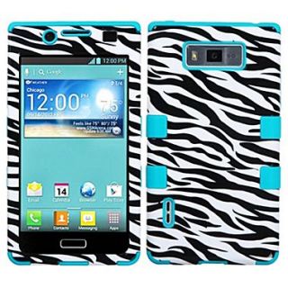 Insten TUFF Hybrid Phone Protector Cover F/LG US730 Splendor, Tropical Teal Zebra