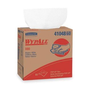White Hydroknit(R) Disposable Wipes Number of Sheets 80, Package Quantity 5 41048