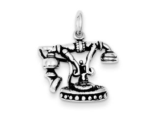 Genuine .925 Sterling Silver Antiqued Telephone Charm 3.7 Grams.
