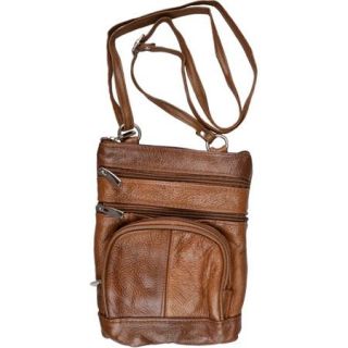 Brinley Co. Genuine Leather Multi pocket Crossbody Bag
