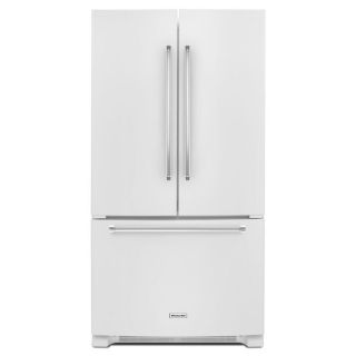 KitchenAid 20 cu ft Counter Depth French Door Refrigerator with Single Ice Maker (White) ENERGY STAR