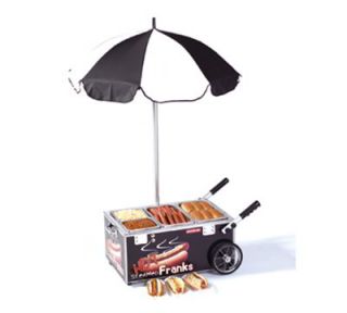 Nemco 6550 SF1 Mini Countertop Hot Dog Steamer Cart w/ Pan Configuration One, Stainless, Black