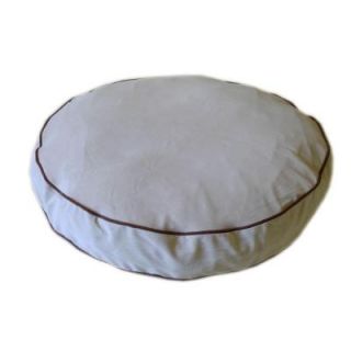 Large Microfiber Round A Bout Dog Bed   Linen with Chocolate Piping 02197