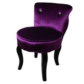 ORE International 31 in. Modern Polyurethane Glam Velvet Accent Chair in Purple HB4285