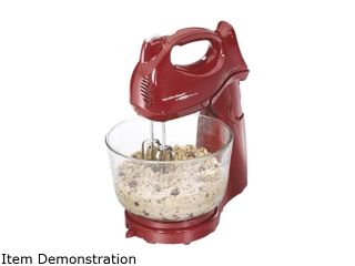 Hamilton Beach 64699 Power Deluxe 6 Speed Hand/Stand Mixer Red