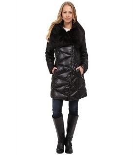 Via Spiga Down Coat w/ Exaggerated Faux Fur Collar Black