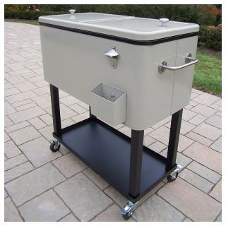 Oakland Living Steel 80qt Patio Cooler with Cart   90010