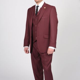 Stacy Adams Mens Burgundy Two button Vested Suit   Shopping