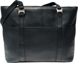 Womens Piel Leather Computer Tote Bag 2470   Black Leather