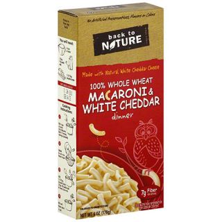 Back To Nature 100% Whole Wheat Macaroni & White Cheddar Pasta, 6 oz (Pack of 12)
