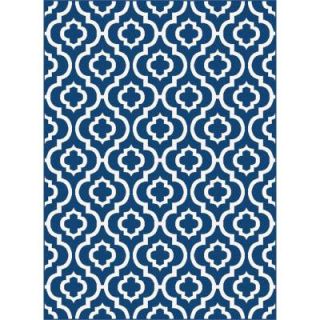 Tayse Rugs Metro Navy 5 ft. 3 in. x 7 ft. 3 in. Contemporary Area Rug 1027  Navy  5x8