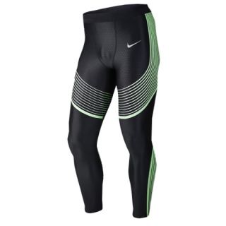 Nike Dri FIT Run Speed Tights   Mens   Running   Clothing   Black/Voltage Green/Reflective Silver