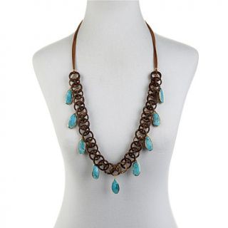 Rarities Fine Jewelry with Carol Brodie Kingman Turquoise, Wood and Suede Cord   8008879