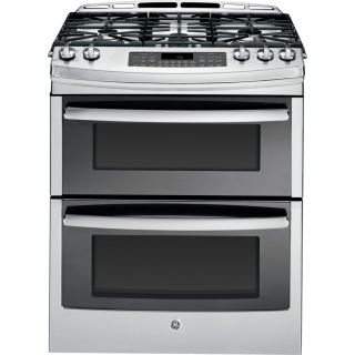 GE Profile 5 Burner 6.8 cu ft Slide In Convection Gas Range (Stainless Steel) (Common 30 in; Actual 30 in)