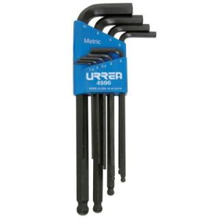 URREA 1.5mm to 10mm Rack Set of Metric L Type Hex Keys 9 Piece 4996