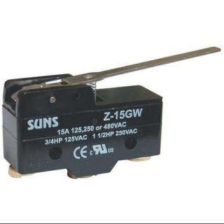 Z 15GW Snap Switch, 15A, 1 NO, 1 NC, Hinge Lever