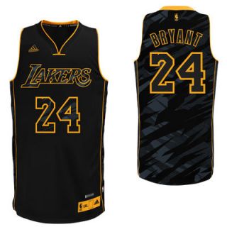 adidas Kobe Bryant Los Angeles Lakers 2013 14 Stacked Fashion Swingman Jersey   Black
