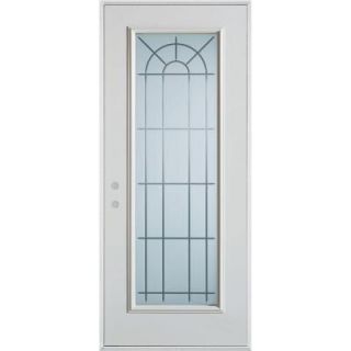 Stanley Doors 36 in. x 80 in. V Groove Full Lite Prefinished White Right Hand Inswing Steel Prehung Front Door 3012P P 36 R