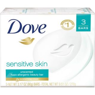 Dove Sensitive Skin Beauty Bar, 3.15 oz, 3 Bar