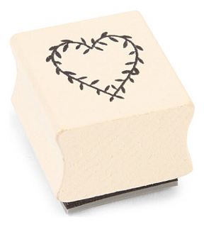 CHRISTMAS   Leaf heart rubber stamp