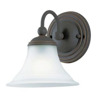 Westinghouse 1 Light Weathered Bronze Interior Wall Fixture with Frosted Glass 6701500