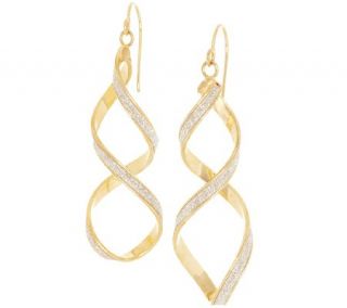 VicenzaGold 2 Pave Glitter Spiral Design Dangle Earrings, 14K —