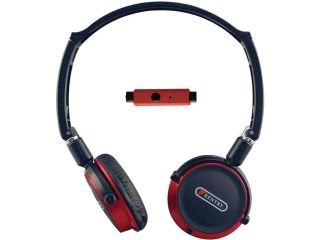 Sentry Red HM434 Flat Folding Stereo Headphones With Mic