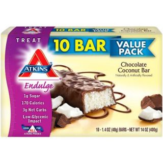 Atkins Endulge Chocolate Coconut Treat Bar, 1.4 oz, 10 count