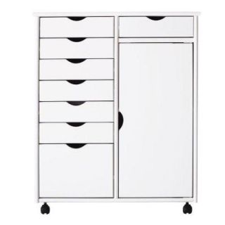 Home Decorators Collection Stanton 29 in. White 8 Drawer Double Wide Storage Cart 0201010410