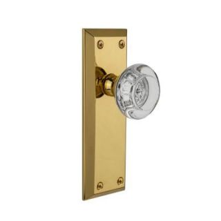 Grandeur Polished Brass Double Dummy Fifth Avenue Plate with Bordeaux Crystal Knob FAVBOR 22 PB