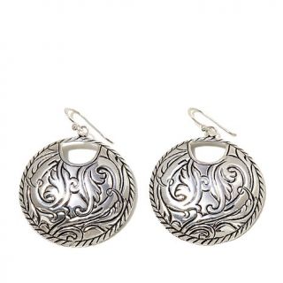 Studio Barse Sterling Silver Textured Disc Drop Earrings   7690466