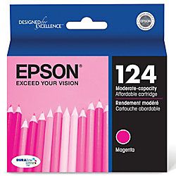 Epson 124 T124320 DuraBrite Ultra Moderate Capacity Magenta Ink Cartridge