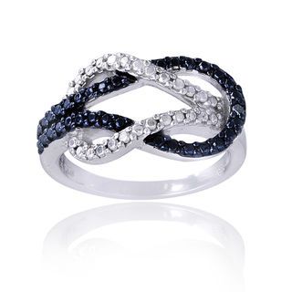 DB Designs Sterling Silver Blue Diamond Accent Love Knot Ring